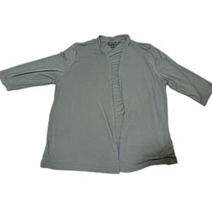 J. Jill Open Cardigan L Dark Sage Green Minimalist Corpcore Business Casual